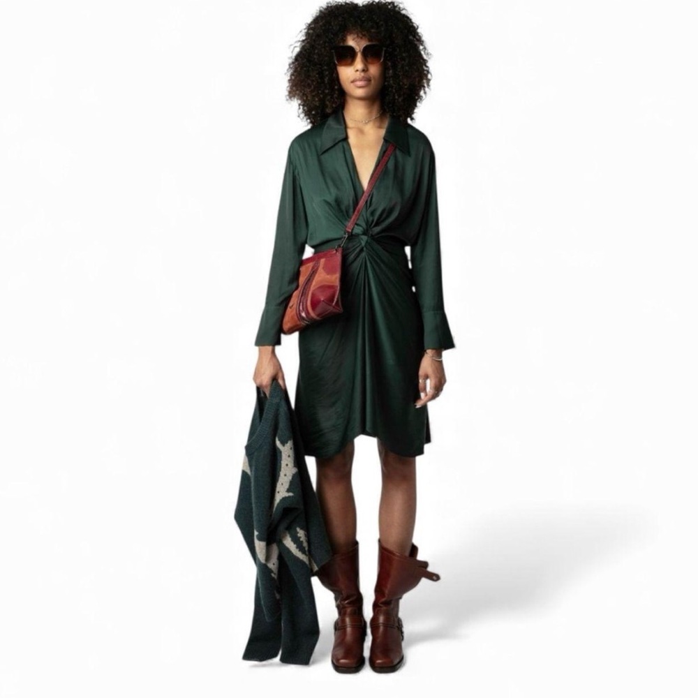 Zadig‎ & Voltaire Rozo satin dress NWT $478
Small color Kaki
